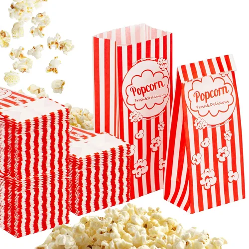 Miniatura 13 de MAQIHAN 500 bolsas de palomitas de maíz de 1 onza a granel, pequeñas bolsas de papel desechables para palomitas de maíz, suministros de noche