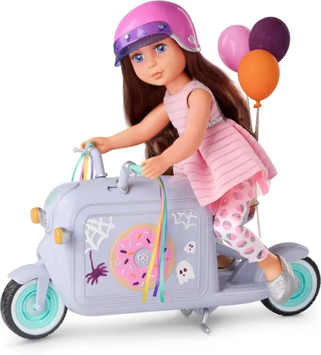 Miniatura 8 de Glitter Girls – Muñeca de moda de 14 pulgadas – Cabello castaño y ojos azules – Vestido rosa, zapatos brillantes y lazo para el cabello – Muñecas