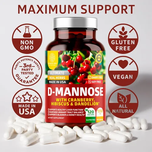 Miniatura 7 de Number One Nutrition Manosa D prémium con arándano e hibisco [fuerza máxima, 1350 mg] (120 unidades (paquete de 2))