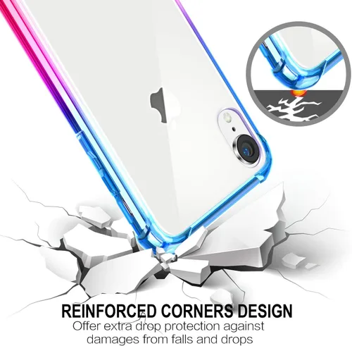 Miniatura 6 de Funda compatible con iPhone XR, transparente para iPhone XR, bonita funda antiarañazos, delgada, esquinas reforzadas, TPU a prueba de golpes, funda
