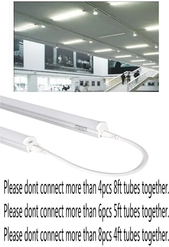 Miniatura 6 de SinLoon Certificación UL-LP T5 T8 Lámpara LED de conexión de cable de techo, luces de techo LED de luz diurna LED de tubo integrado, cables