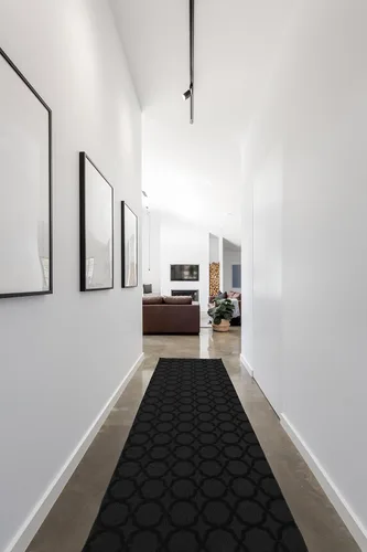 Miniatura 2 de Garland Rug Sparta - Alfombra antideslizante de polipropileno de 2 pies x 12 pies, color negro, ideal para salas de estar y pasillos, elegante