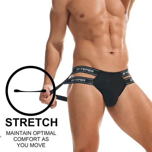 Miniatura 120 de SKYSPER Jock Strap Athletic Supporter para hombres Sexy Jockstrap Ropa interior masculina