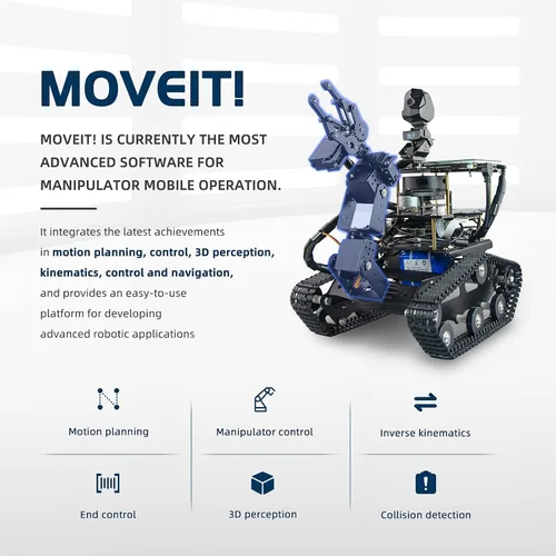 Miniatura 4 de Jetson Nano AI Robot Kit con Rplidar A1 Radar ROS Smart Tank Car DIY Robot Arm Kit de bricolaje SLAM Mapas de construcción, navegación autónoma