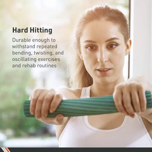 Miniatura 2 de Body Sport Twist & Flex Bar – Equipo de rehabilitación flexible para codo de tenista, codo de golfista, lesiones en el brazo y tendinitis – Verde