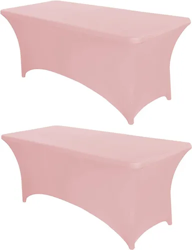 Miniatura 31 de PTC21B - Juego de 6 manteles elásticos de 6 pies, color negro, rectangular, ajustable, lavable, de elastano, para fiestas, bodas, cócteles
