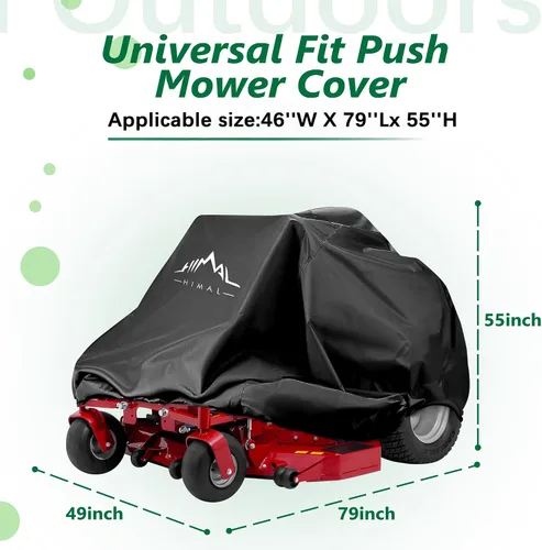 Miniatura 2 de Himal Outdoors Funda para cortacésped de giro cero, poliéster Oxford 600D resistente, protección UV, ajuste universal con cordón y bolsa