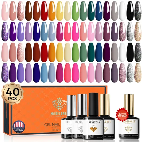 Miniatura 30 de Modelones Kit de estampado de uñas a cuadros de 16 piezas, sello de punta francesa, esmalte de gel de pintura blanca y negra, a prueba de polvo