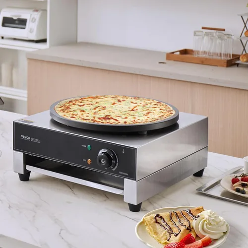 Miniatura 8 de VEVOR máquina eléctrica para hacer crepés, máquina comercial para crepés de 16 pulgadas, plancha plana de 1700W para crepes, máquina antiadherente