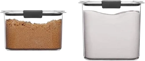Rubbermaid Brilliance - Contenedores de almacenamiento para despensa, 7.8 tazas y 12 tazas