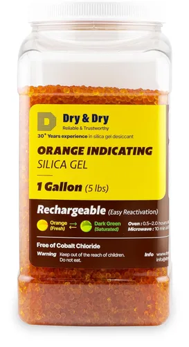 Miniatura 9 de Dry & Dry [1.63 kg] Cuentas de gel de sílice indicadoras de primera calidad de color naranja (estándar de la industria 3-5 mm) - Cuentas de gel