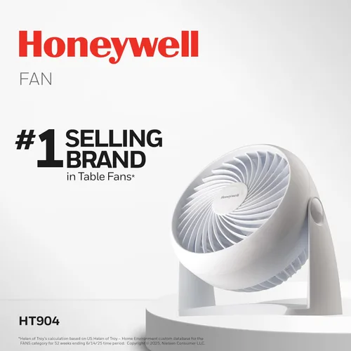 Miniatura 2 de Honeywell HT-904 TurboForce - Ventilador de circulación de aire de mesa, pequeño, blanco, ventilador personal silencioso para el hogar u oficina, 3