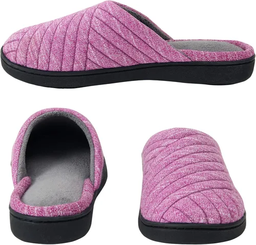 Miniatura 3 de Pantuflas de casa para mujer, cálidas, de espuma viscoelástica, con espalda abierta, para dormitorio, interiores, exteriores, otoño e invierno