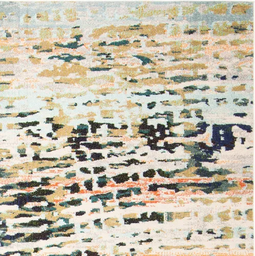 Miniatura 9 de SAFAVIEH Madison Collection - Alfombra decorativa de 3 x 5 pies, color beige y azul marino, diseño abstracto moderno, no desprende pelusa y de fácil