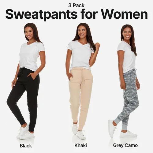 Miniatura 2 de BottomLine 3 Pack Sweatpants Women, Comfortable Womens Sweatpants, Fleece Womens Joggers (Available in Plus)