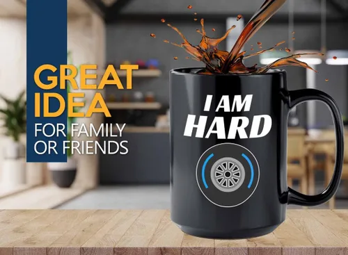Taza de café Racer de 15 onzas, color negro, I'm Hard - Fuel Speed Racer Car Guys Circuit Automotive Racing Boy Regalos para él, papá, hombres, novio