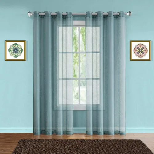 Miniatura 7 de Warm Home Designs Cortinas transparentes con ojales para habitación, cocina, habitación de los niños o sala de estar, 2 paneles con volados, de 54
