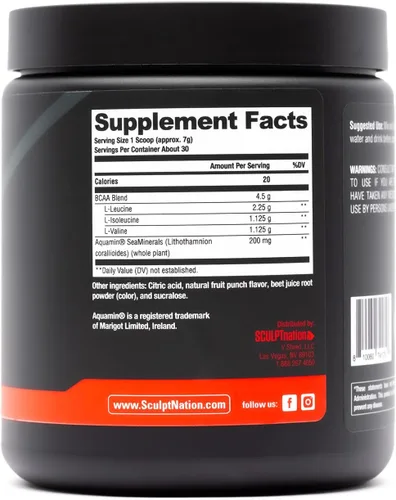 Miniatura 6 de Sculpt Nation por V Shred BCAA Powder - Potente mezcla de aminoácidos para apoyar la recuperación y resistencia, aminoácidos esenciales de cadena