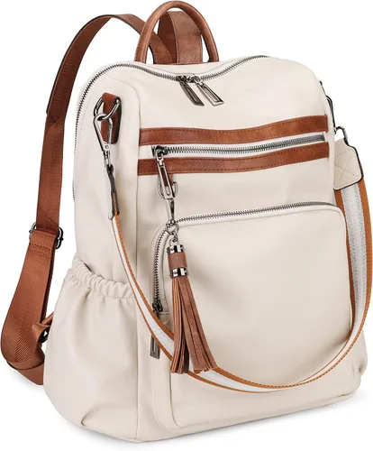 Miniatura 17 de Uromee Mochila de Viaje Monedero para Mujeres Cuero Vegano Damas Moda Borla Bolsa de Hombro Convertible, Grande, Mochilas Daypack