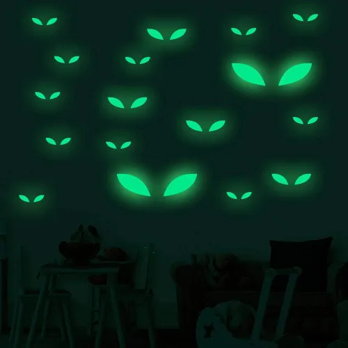 Miniatura 6 de Juego de decoraciones de fiesta espeluznante + calcomanías de ojos que brillan en la noche + calcomanías de huella de sangre y huellas de sangre +