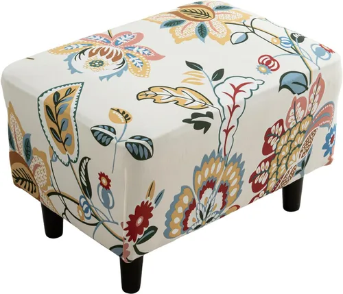 Miniatura 34 de Eco-Ancheng Funda elástica para silla, funda otomana rectangular de almacenamiento, funda otomana para reposapiés, fundas otomanas para taburete