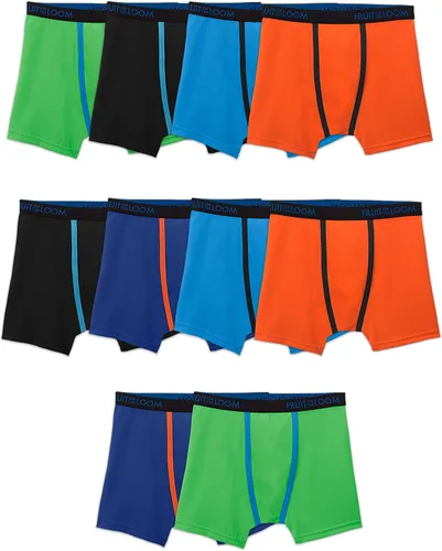 Fruit of the Loom Calzoncillos tipo bóxer para niños y niños pequeños, sin etiqueta y transpirable, varios colores