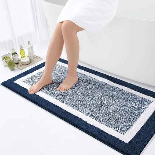 Miniatura 36 de OLANLY Alfombras de baño 24x16, tapete de baño de microfibra extra suave y absorbente, antideslizante, lavable a máquina, alfombra de baño esponjosa