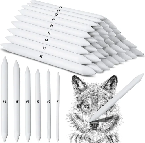 Miniatura 10 de Fulmoon 40 Pcs Blending Stump and Tortillion Set Paper Art Blenders for Drawing Sketch Shading Pencil Oil Pastel Blender Tools Drawing Supplies for