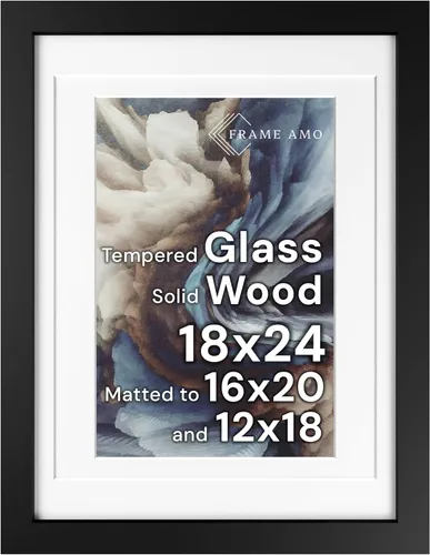 Miniatura 92 de Frame Amo Marco de póster de madera maciza de 13 x 19 pulgadas, color natural, tapete blanco para imagen de 11 x 17 pulgadas, parte frontal