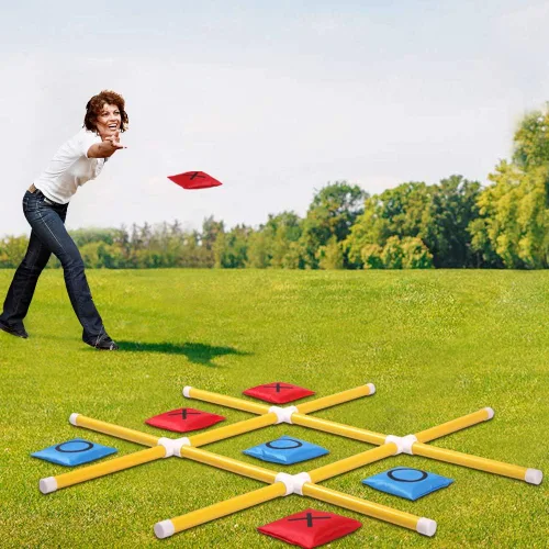 Miniatura 3 de OTTARO Juego gigante de Tic Tac Toe para exteriores e interiores para la familia, juego de lanzamiento de bolsas de frijoles al aire libre