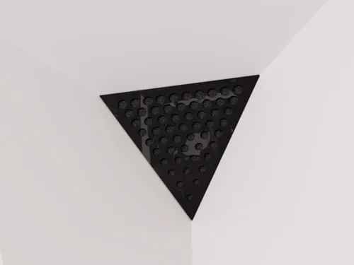 Miniatura 28 de (2 Pack) — Espuma acústica para absorción de sonido y difusión en esquinas de techo, trampa de bajos «Triángulo» con placa HDF laminada perforada