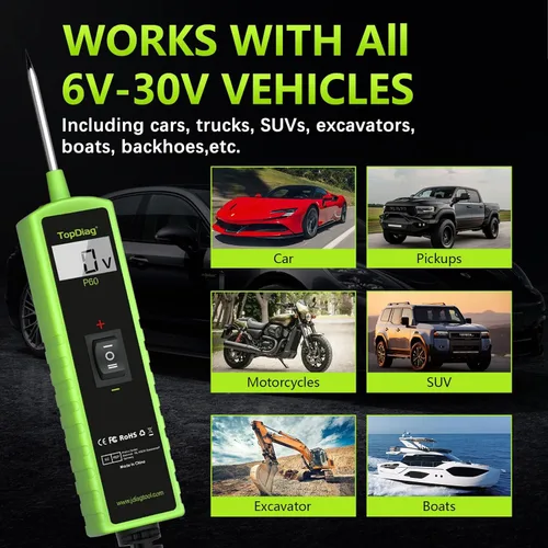 Miniatura 6 de Topdiag Probador de sonda de circuito de potencia automotriz P60, Kit de sonda de circuito de alimentación de 12-24V, Buscador de automóvil