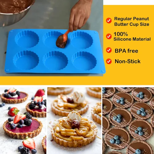 Miniatura 6 de Sidosir 3 piezas Molde para Copitas de Mantequilla de Maní, Molde de Silicona Mini para Tartaletas de Bocados Pequeños Fat Bombs, Molde de Silicona
