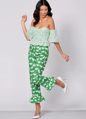 Miniatura 3 de McCall's Patterns McCall's - Pantalones para mujer, camiseta sin mangas, hombros descubiertos, tallas 14-22, patrón de costura, color blanco