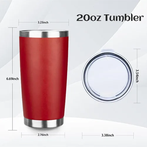 Miniatura 29 de StarSpeed Vaso de 20oz a granel con tapa, acero inoxidable de doble pared aislada al vacío, taza de café con recubrimiento de polvo para bebidas