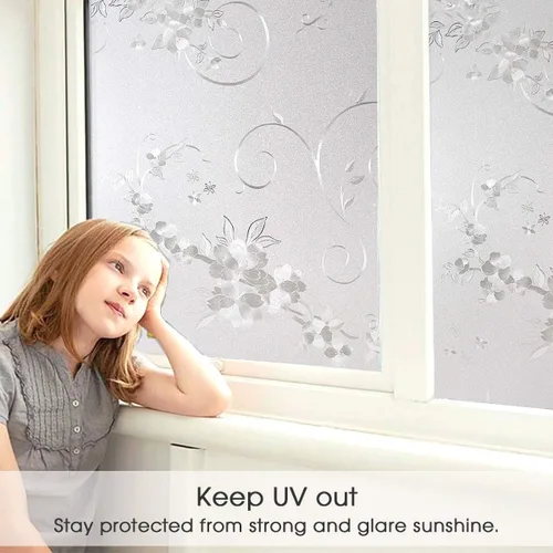 Miniatura 4 de Película esmerilada de privacidad para ventana, sin pegamento, protección de privacidad, control de calor, anti UV, vitrales de hierro para el hogar