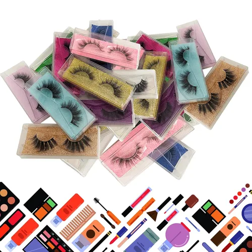 Miniatura 5 de Lashes Bulk mikiwi - Paquete de 30 pestañas, 0.47-0.78 pulgadas, pestañas de visón falso 5D al por mayor, pestañas de ojos de volumen natural