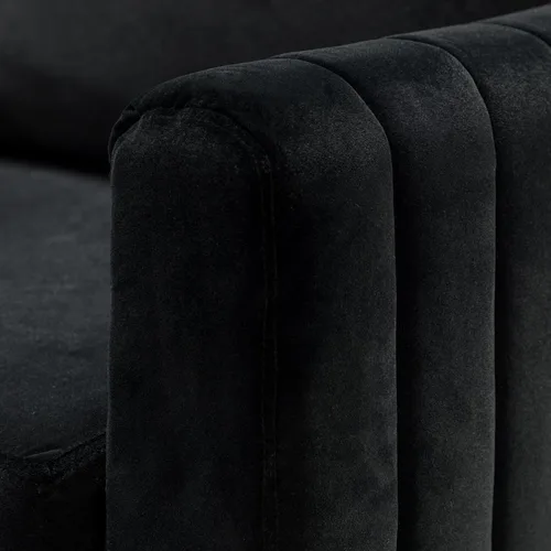 Miniatura 9 de HULALA HOME Silla de club de acento de terciopelo, sillón de terciopelo moderno tapizado de club con patas de metal dorado de mediados de siglo