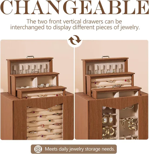 Miniatura 3 de Homde Organizador de joyas con ganchos transparentes para collares de ventana, regalo para mujeres, caja de joyería para collares, anillos, aretes