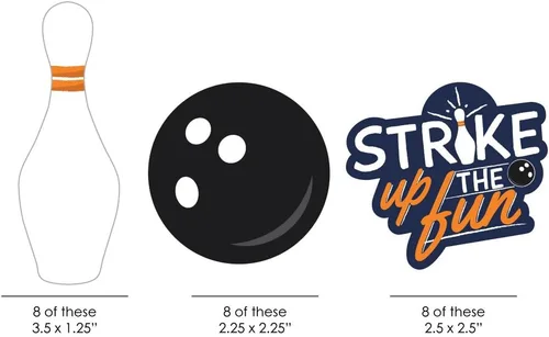 Miniatura 2 de Big Dot of Happiness Strike Up The Fun - Bolos - Recortes para fiesta de cumpleaños o baby shower, 24