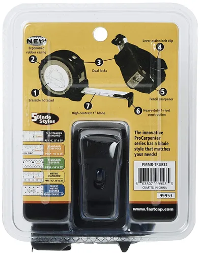 Miniatura 3 de FastCap ProCarpenter True32 Métrica Cinta de Medir Inversa - Ideal para Profesionales y Mejoras del Hogar - con Clip de Cinturón de Acción