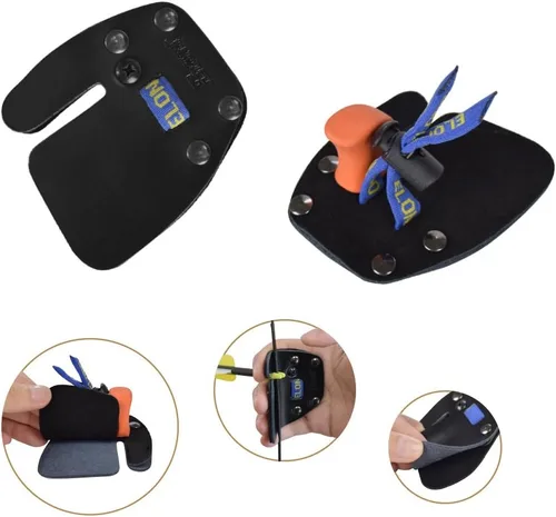 Miniatura 8 de Lengüetas de tiro con arco para dedos y protección de piel de vaca para arco recurvo para diestros Azul