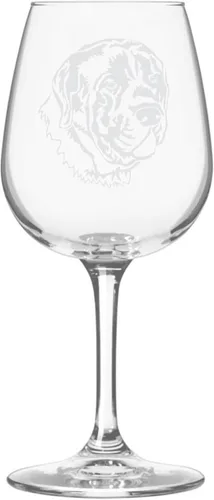 Miniatura 80 de Copa de vino de 12.75 onzas con diseño de perro grabado