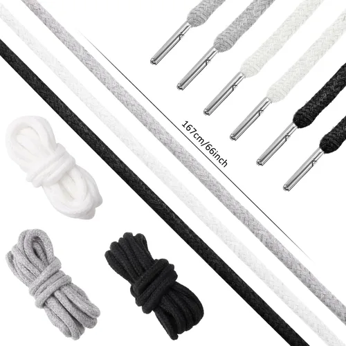Miniatura 3 de Roowest 30 cordones de repuesto con cordón de 66 pulgadas XL con cordón para ropa de repuesto con 2 piezas flexibles fáciles de enhebrar