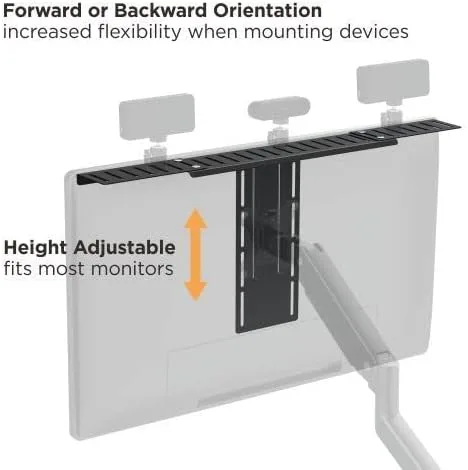 Miniatura 4 de Mount Plus MDS12-3 - Estante ancho todo en uno compatible con VESA para organizador de dispositivos, perfecto para reuniones en línea y transmisión