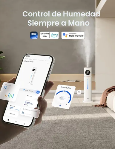 Miniatura 4 de DREO HM735S - Humidificador inteligente de 11 L, habitación grande, 700 pies cuadrados, humidificadores de aire de niebla fría 100H para dormitorio