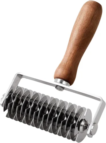 Cortador de celosía para masa, herramienta de repostería - Cortador rodillo de celosía de acero inoxidable para repostería, para tartas, pizza, pan,