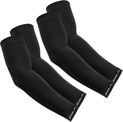 Miniatura 17 de APEXUP Mangas refrescantes para hombres y mujeres, protección solar UV UPF 50, mangas de compresión para voleibol para exteriores 1 negro+1 blanco+1