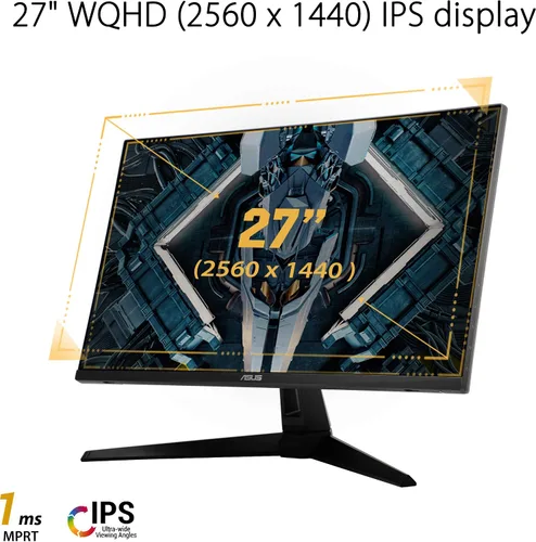 Miniatura 2 de ASUS TUF GAMING 27 "2K HDR Monitor (VG27AQ1A) - WQHD (2560 x 1440), IPS, 170Hz (soportes 144Hz), 1MS, desenfoque de movimiento extremo, altavoz