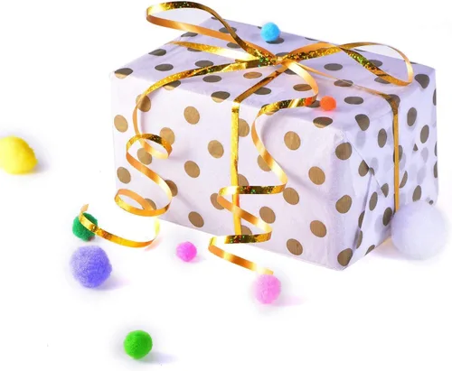Miniatura 5 de BEISHIDA 500 yardas de cinta de rizo rizada dorada brillante con purpurina, rollo de cinta de globo para envolver regalos, cinta decorativa